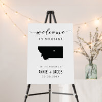Montana Map Wedding Welcome Sign,