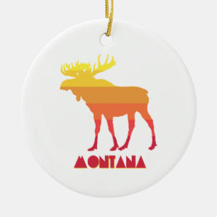 Montana Moose Ceramic Ornament