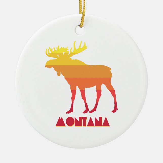 Montana Moose Ceramic Ornament (Front)