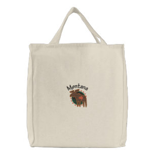 Montana Moose Embroidered Bag