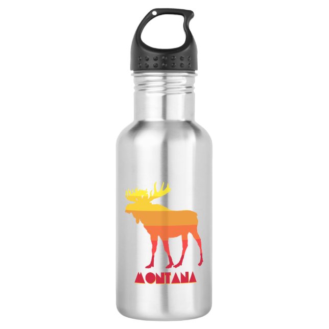 Montana Moose Stainless Steel Water Bottle (Front)