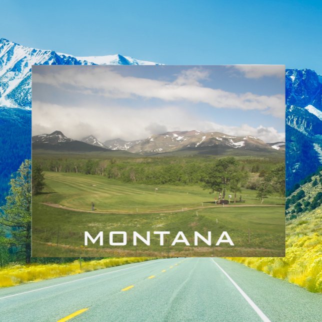 Montana Mountain Range Travel Photo Postcard (In Situ Road)
