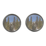 Montana Mountain Trails in Winter Landscape Photo Cufflinks