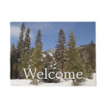 Montana Mountain Trails in Winter Landscape Photo Doormat