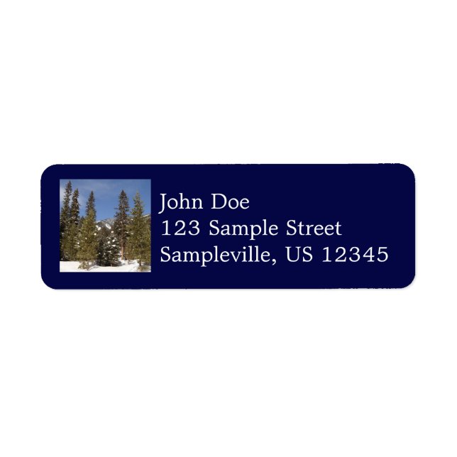 Montana Mountain Trails in Winter Landscape Photo Label (Front)