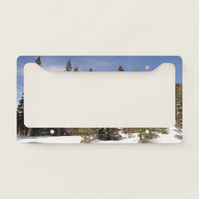 Montana Mountain Trails in Winter Landscape Photo License Plate Frame (Front)