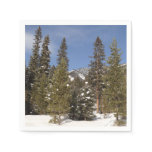Montana Mountain Trails in Winter Landscape Photo Napkins