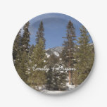 Montana Mountain Trails in Winter Landscape Photo Paper Plates