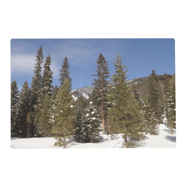 Montana Mountain Trails in Winter Landscape Photo Placemat (Front)