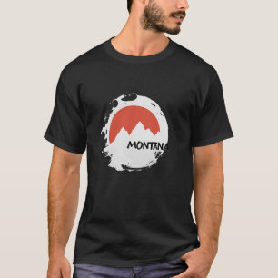 Montana Mountains USA Hiking Outdoors Retro Long S T-Shirt