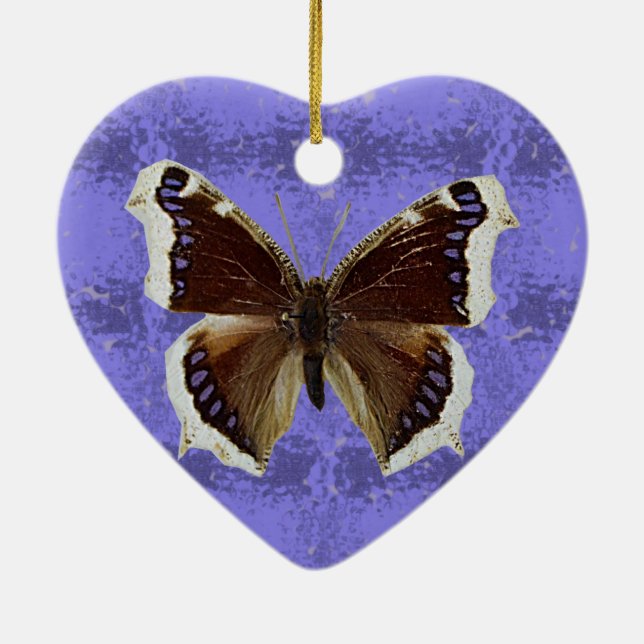 Montana Mourning Cloak Butterfly Ceramic Ornament (Back)