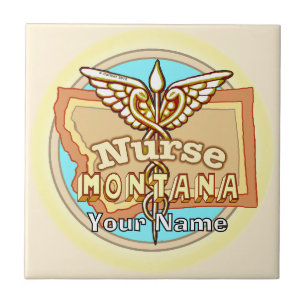 Montana Nurse Caduceus Tile