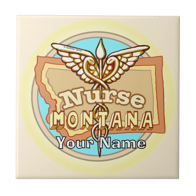 Montana Nurse Caduceus Tile (Front)