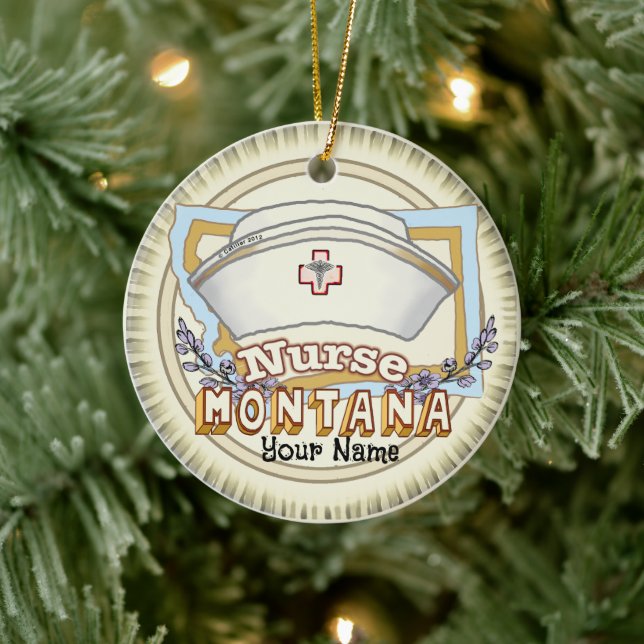 Montana Nurse Ceramic Ornament (Tree)