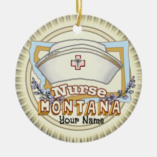 Montana Nurse Ceramic Ornament