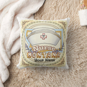Montana Nurse Throw Pillow