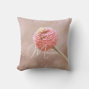 Montana Pink Wildflower Throw Pillow