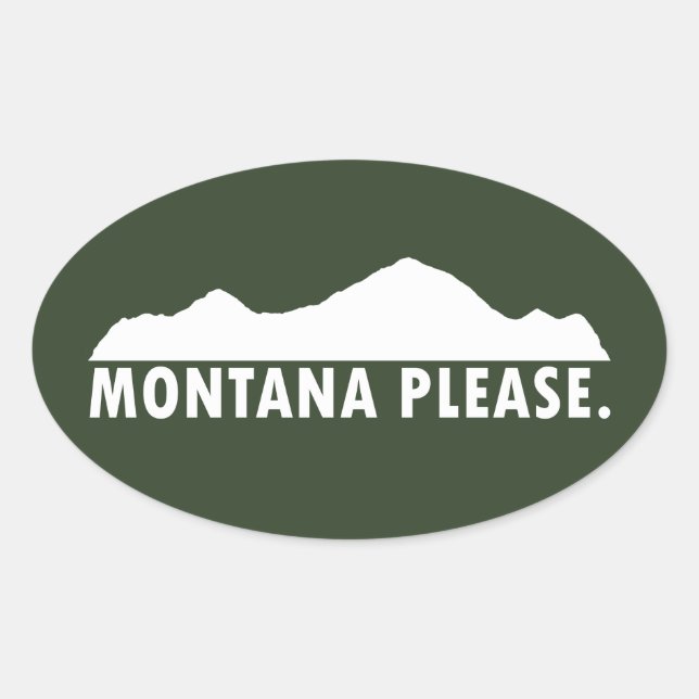 Montana Please Oval Sticker (Front)