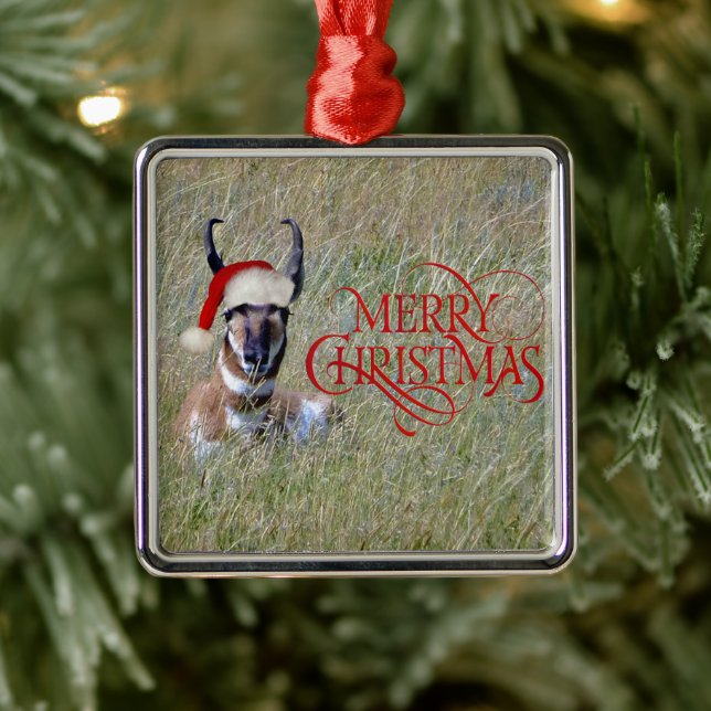 Montana Pronghorn Metal Ornament (Tree)