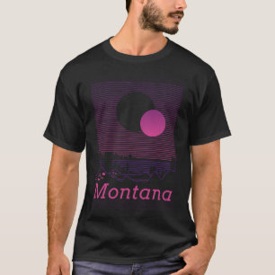 Montana Retro Vintage Mountain Grid 80s 90s Aesthe T-Shirt