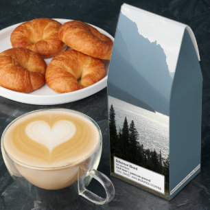 Montana Rockies and Glistening Lake Photo Roasted Coffee
