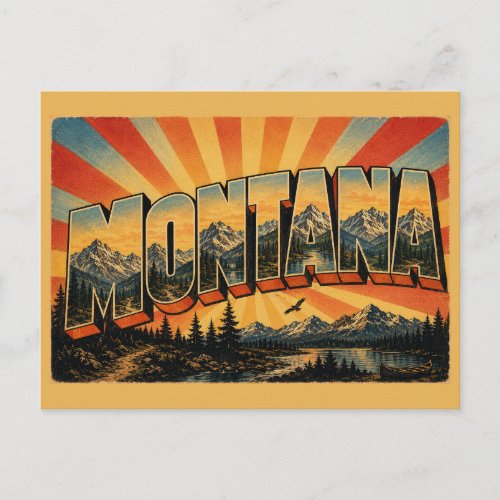 Montana Rocky Mountains Alpine Lakes Forests Art Postcard