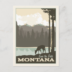 Montana Save the Date Announcement Postcard