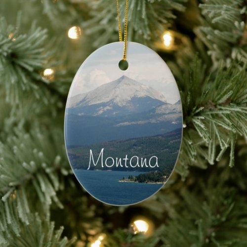 Montana Scenic Landscape Holiday Ceramic Ornament