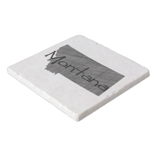 Montana Shaped Grey Line Texture Gray Montanan Trivet