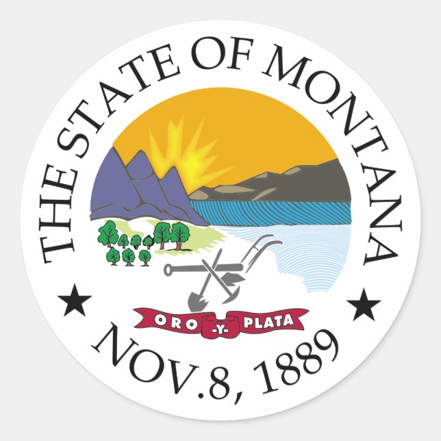 Montana sign classic round sticker (Front)