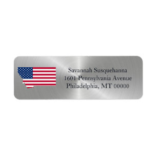 Montana Silver American Flag Patriotic Label