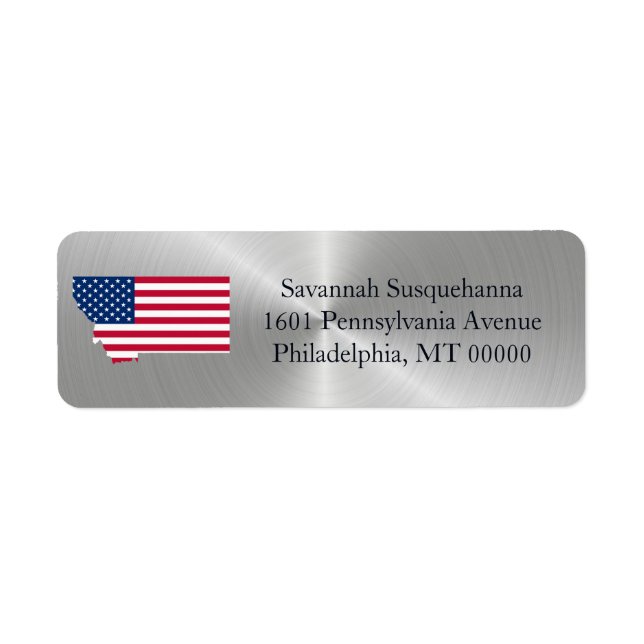 Montana Silver American Flag Patriotic Label (Front)