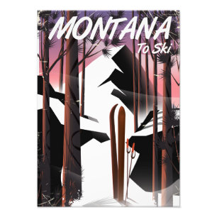 Montana Ski vintage travel poster