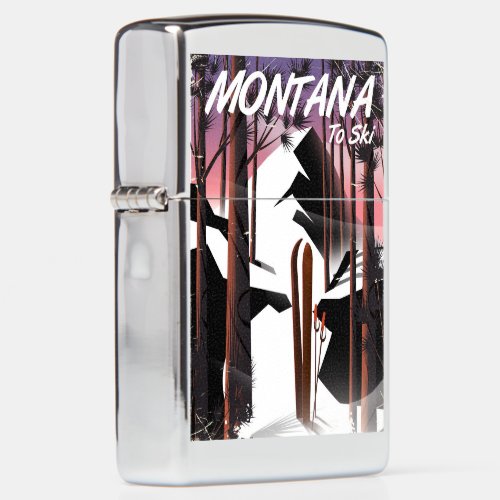 Montana Ski vintage travel poster Zippo Lighter