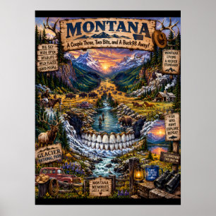 Montana Skull Art Print State of Mind