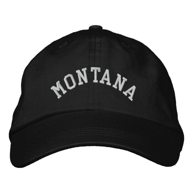 Montana State Embroidered Embroidered Baseball Cap (Front)