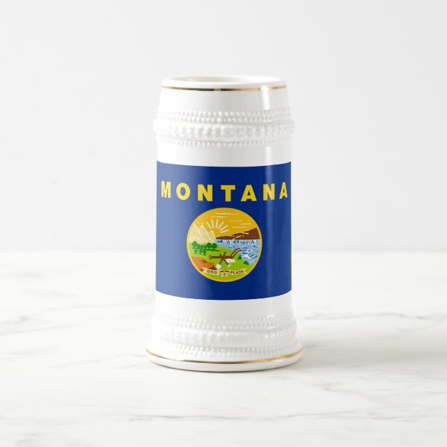 Montana State Flag Beer Stein (Center)