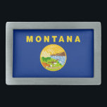 Montana State Flag Belt Buckle<br><div class="desc">Patriotic Montana state flag.</div>