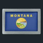 Montana State Flag Belt Buckle<br><div class="desc">Patriotic Montana state flag.</div>