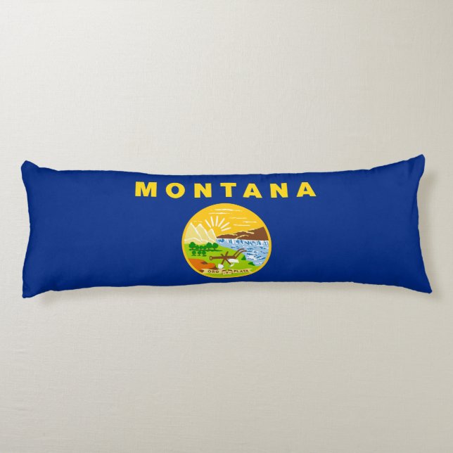 Montana State Flag Body Pillow (Back)