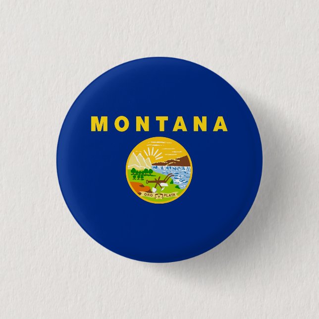 Montana State Flag Button (Front)
