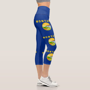 Montana State Flag Capri Leggings