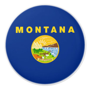 Montana State Flag Ceramic Knob