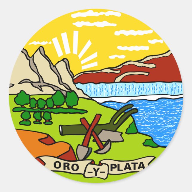 Montana State Flag Classic Round Sticker (Front)