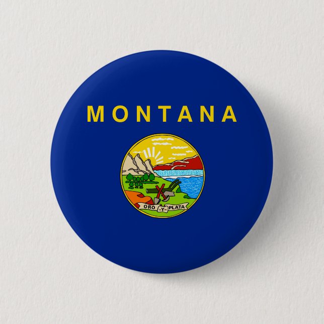 Montana State Flag Design Button (Front)
