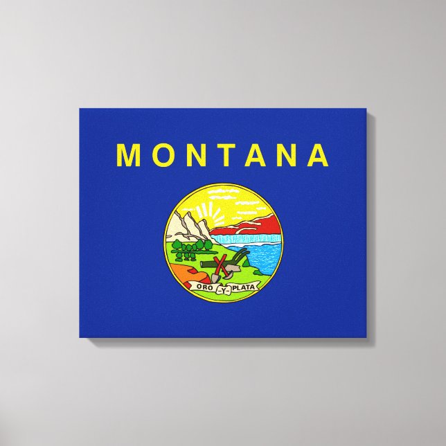 Montana State Flag Design Canvas Print (Front)