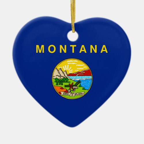 Montana State Flag Design Ceramic Ornament