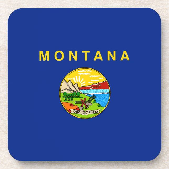 Montana State Flag Design Coaster (Front)