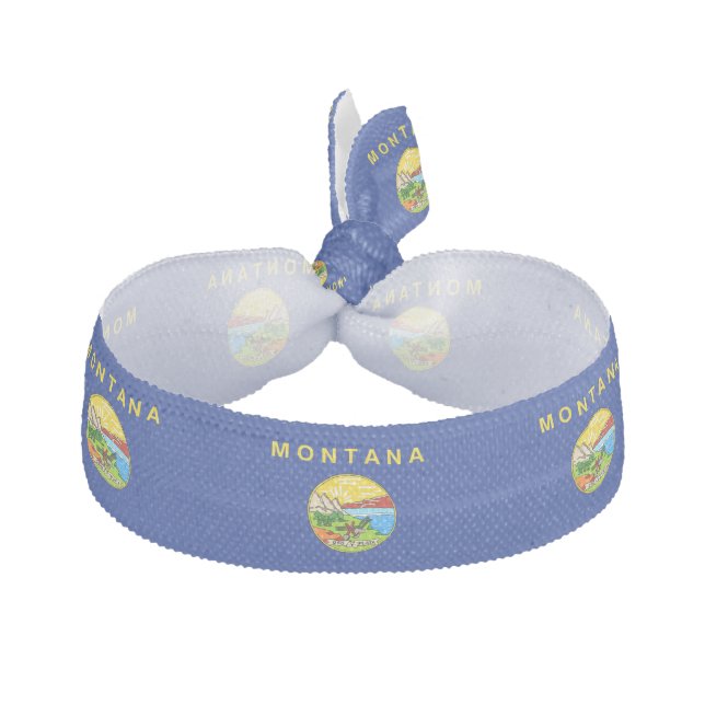 Montana State Flag Design Decor Elastic Hair Tie (Front)