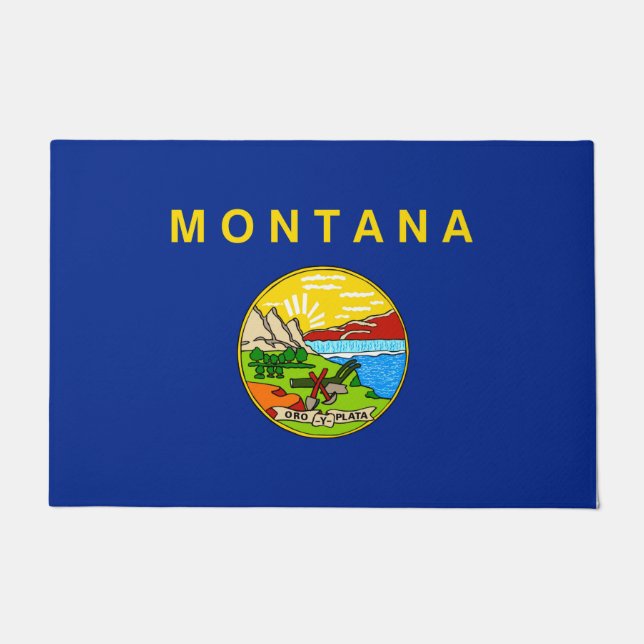 Montana State Flag Design Doormat (Front)